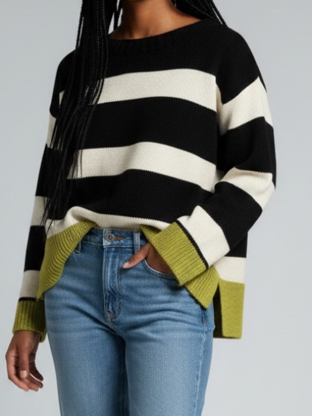Dixie wool blend striped sweater small